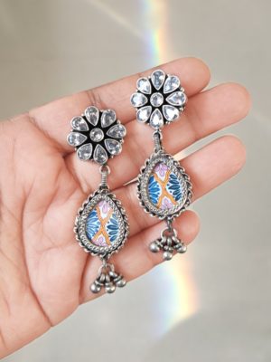 Hand Painted Glass Earrings