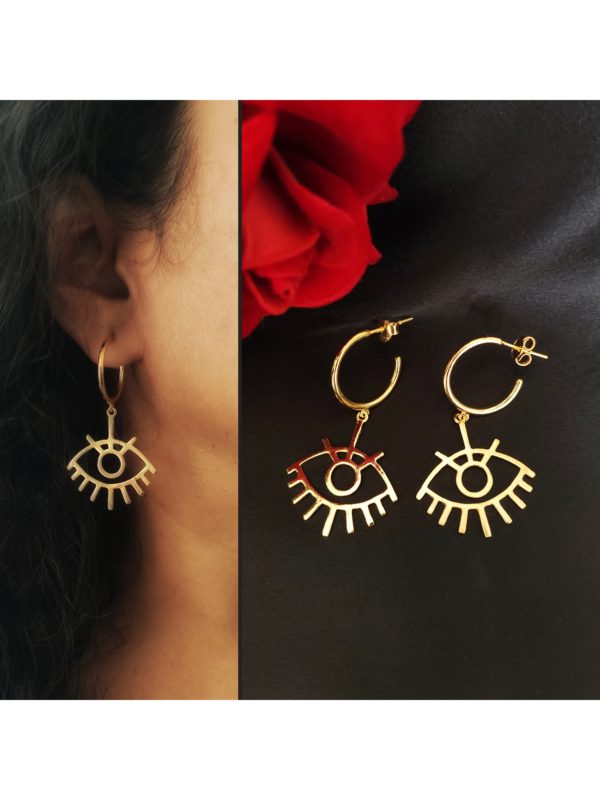 Papeeha's Signature Evil Eye Bali Earrings - GOLD - Image 3