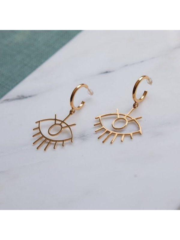 Papeeha's Signature Evil Eye Bali Earrings - GOLD - Image 4