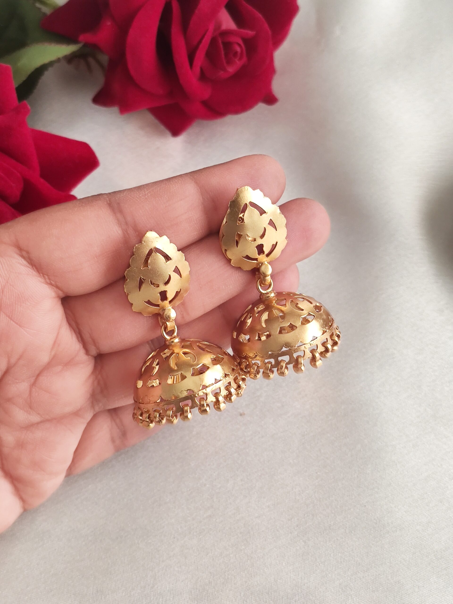 Gold Plated Jaali Jhumka