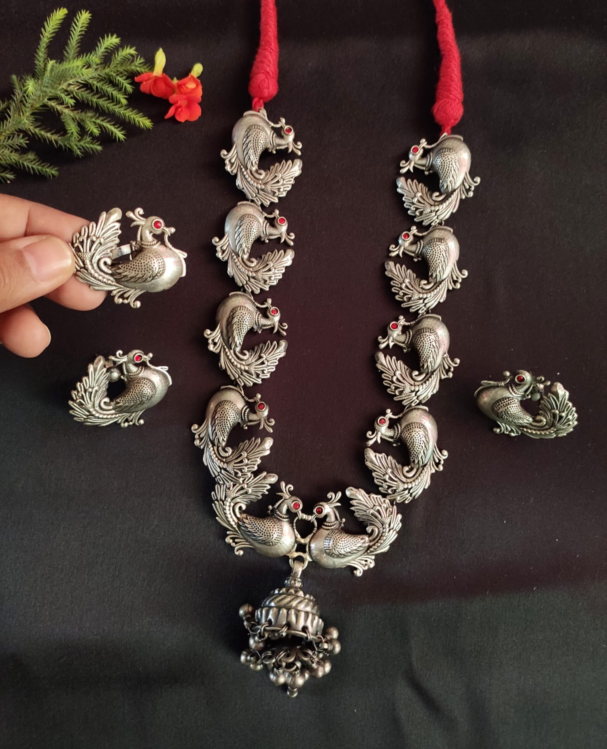 Peacock Set (Necklace + Ring + Earrings)