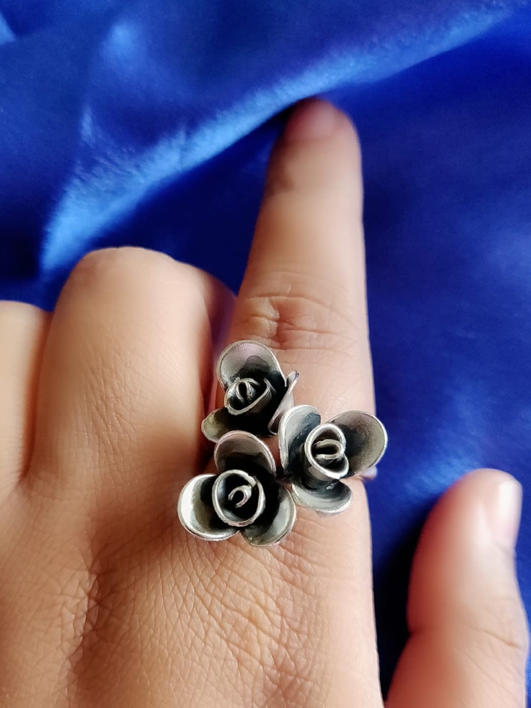 Ladies Sterling Silver Blooming Rose Petal Stone Ring – The Wright Jewels