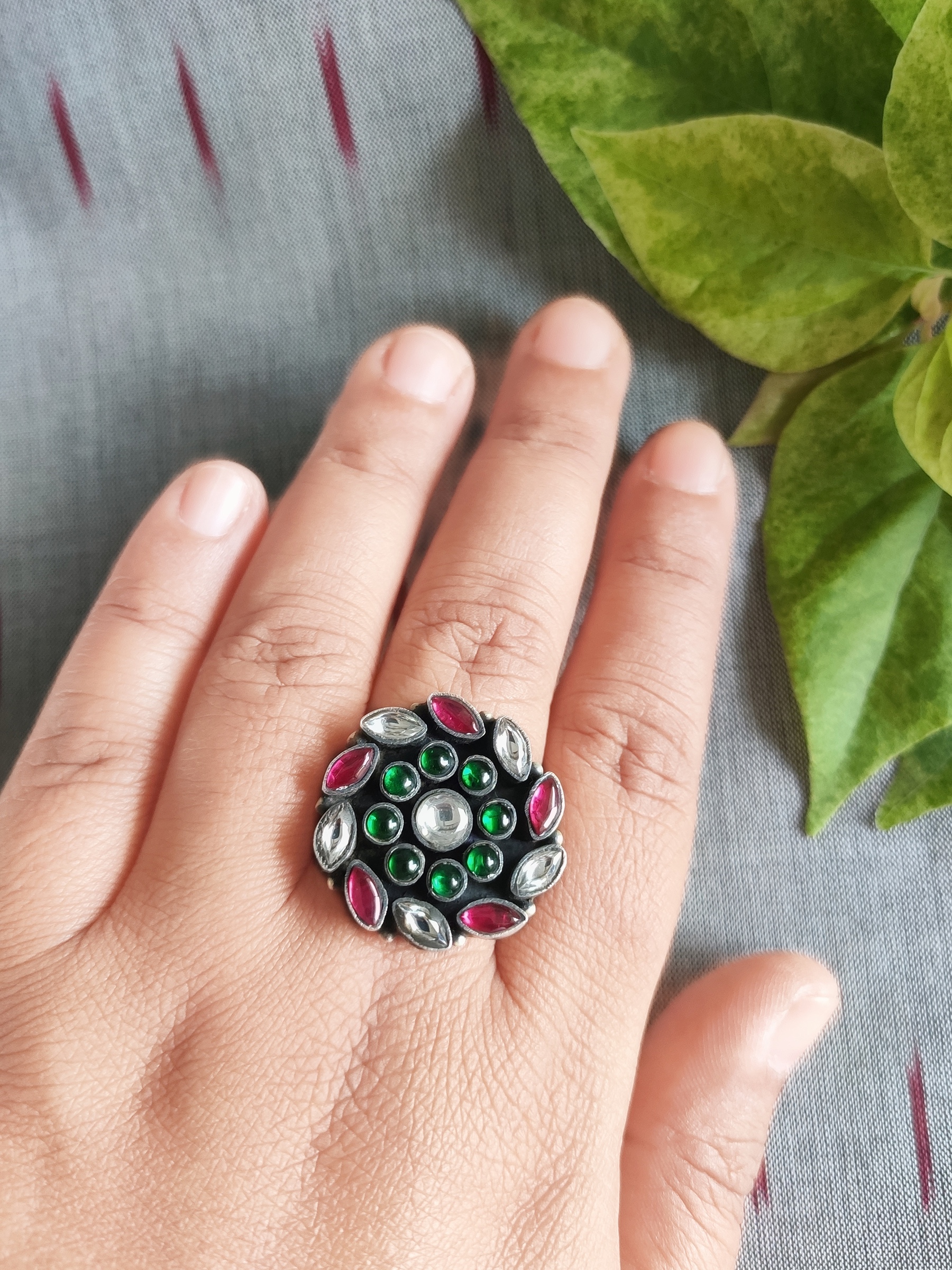 Kundan Flower Ring