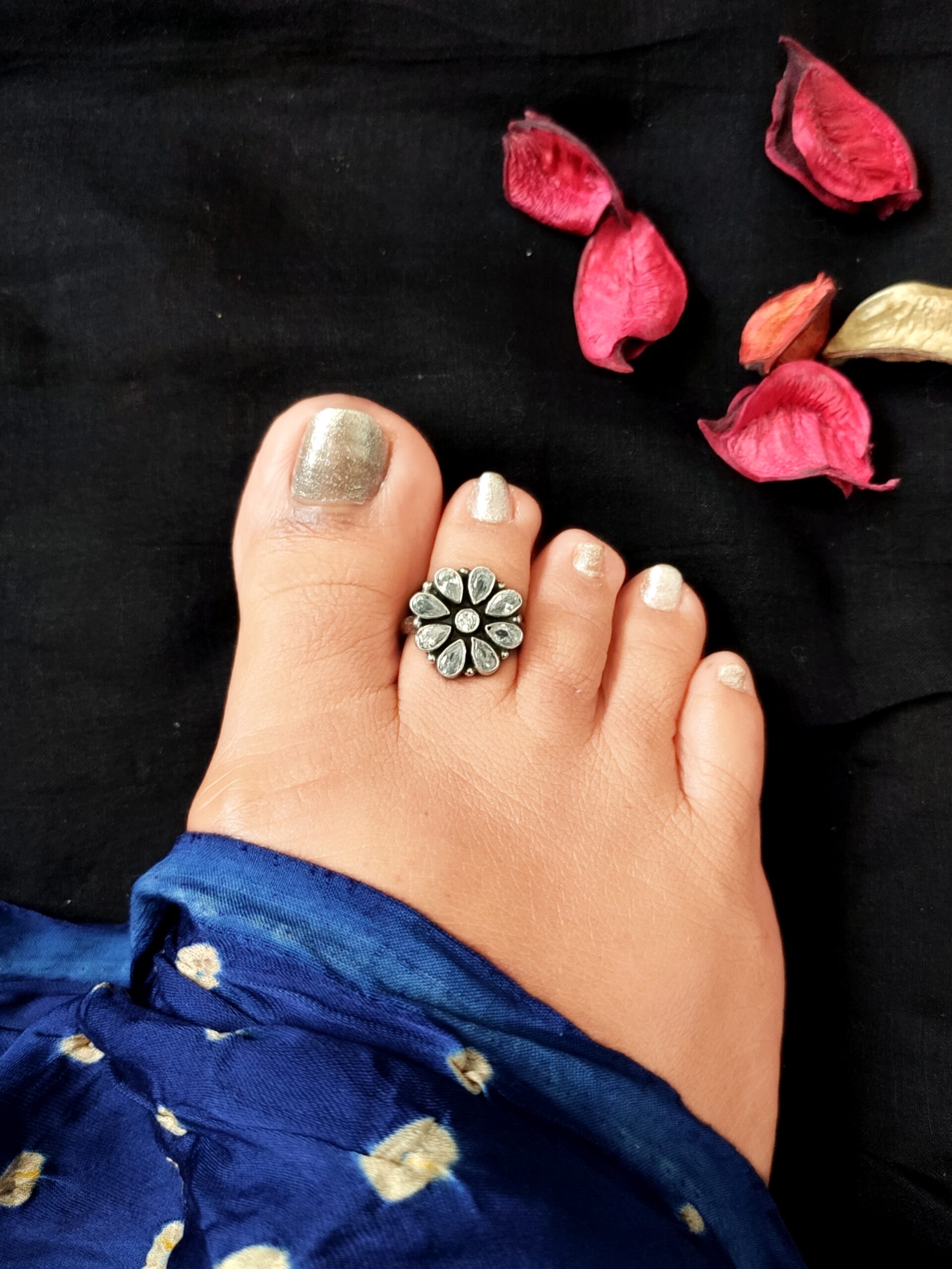 Buy Toe Ring/adjustable 925 Sterling Silver Toe Ring/adjustable Toe Ring/sterling  Silver Toe Ring/crystal Toe Ring/flower Toe Ring/open Toe Ring Online in  India - Etsy