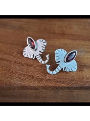 Elephant Studs – Garnet