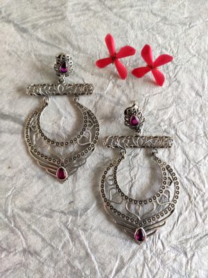 Temple Cab Stone Earrings