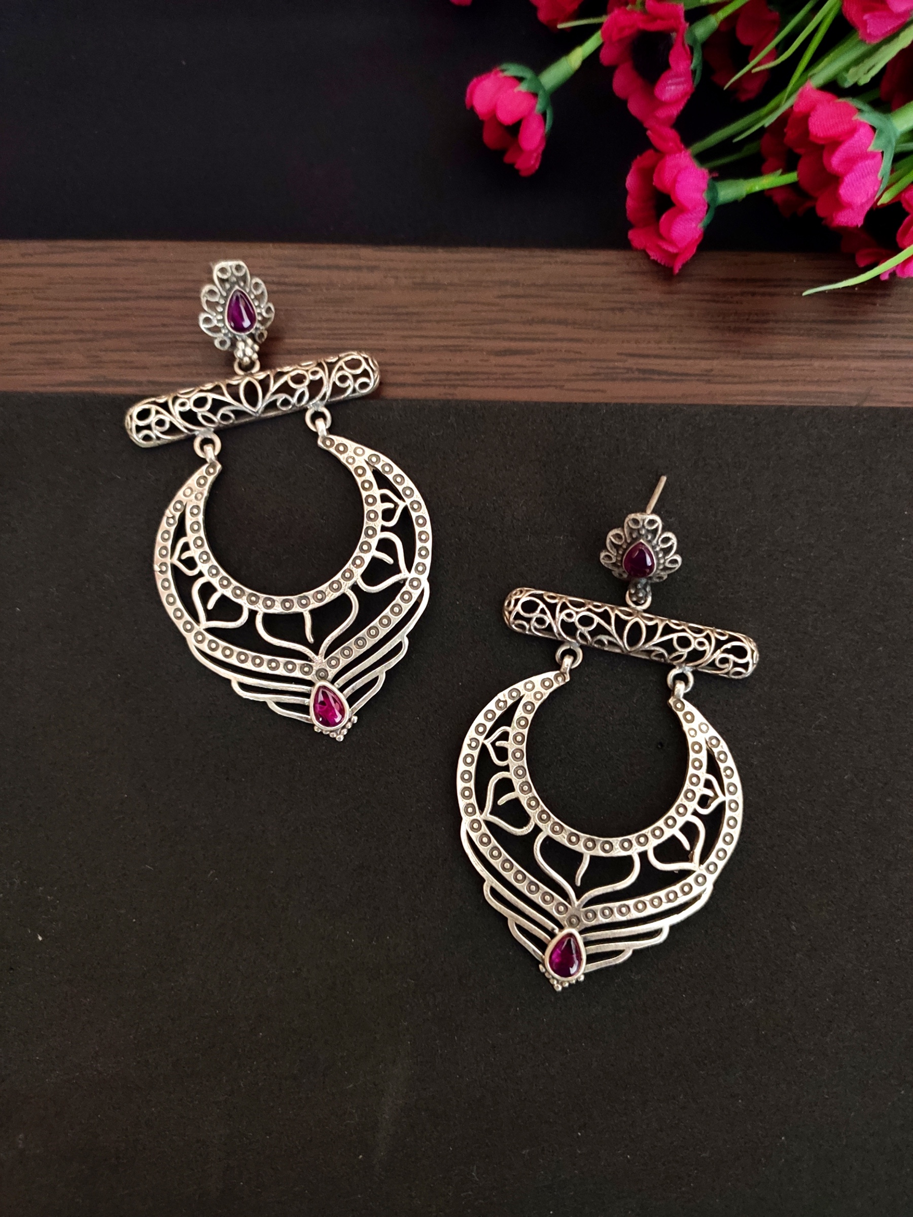 Temple Cab Stone Earrings