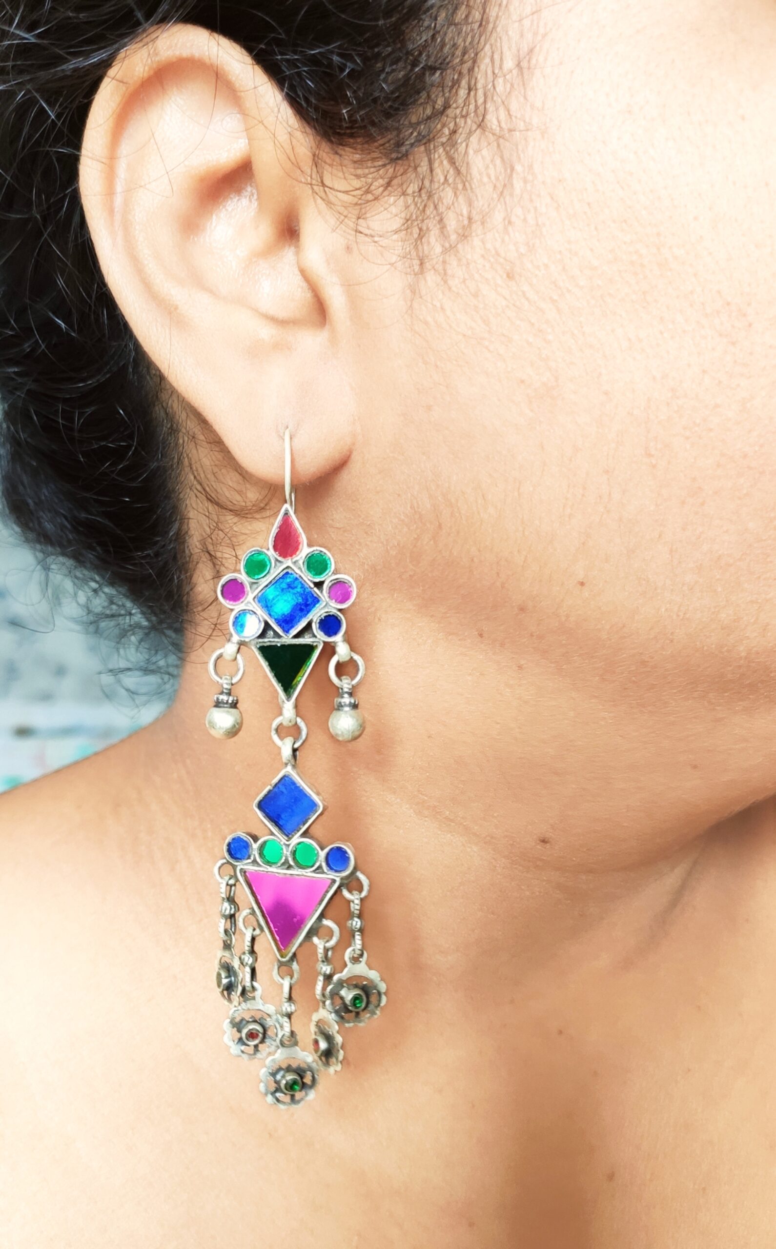 Multicolored Glass Earrings