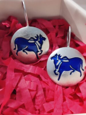 Pichwai Cow Hand Painted Earrings