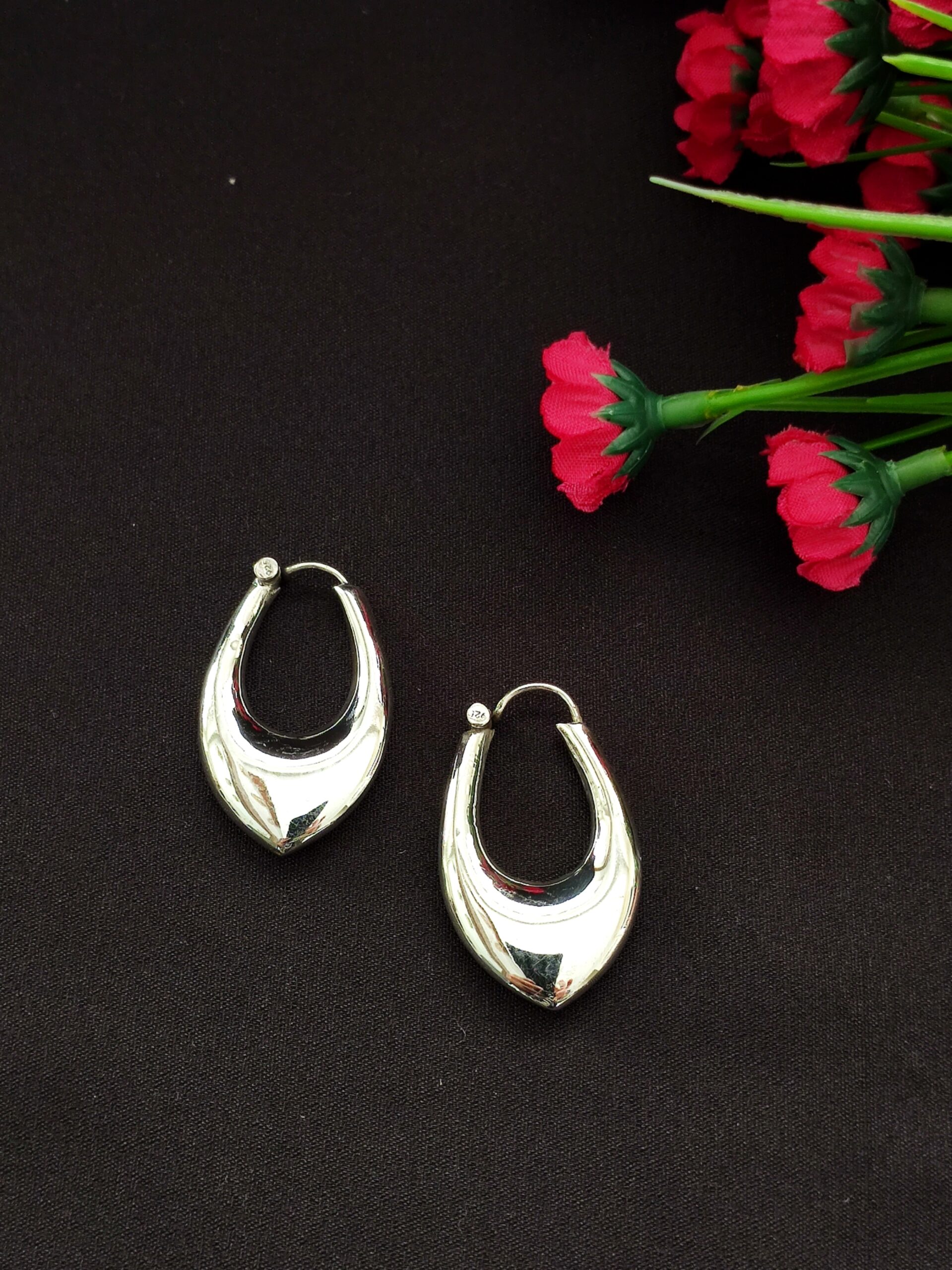 3 pair combo Big Round Alloy Hoop Ear Bali Earrings for Women