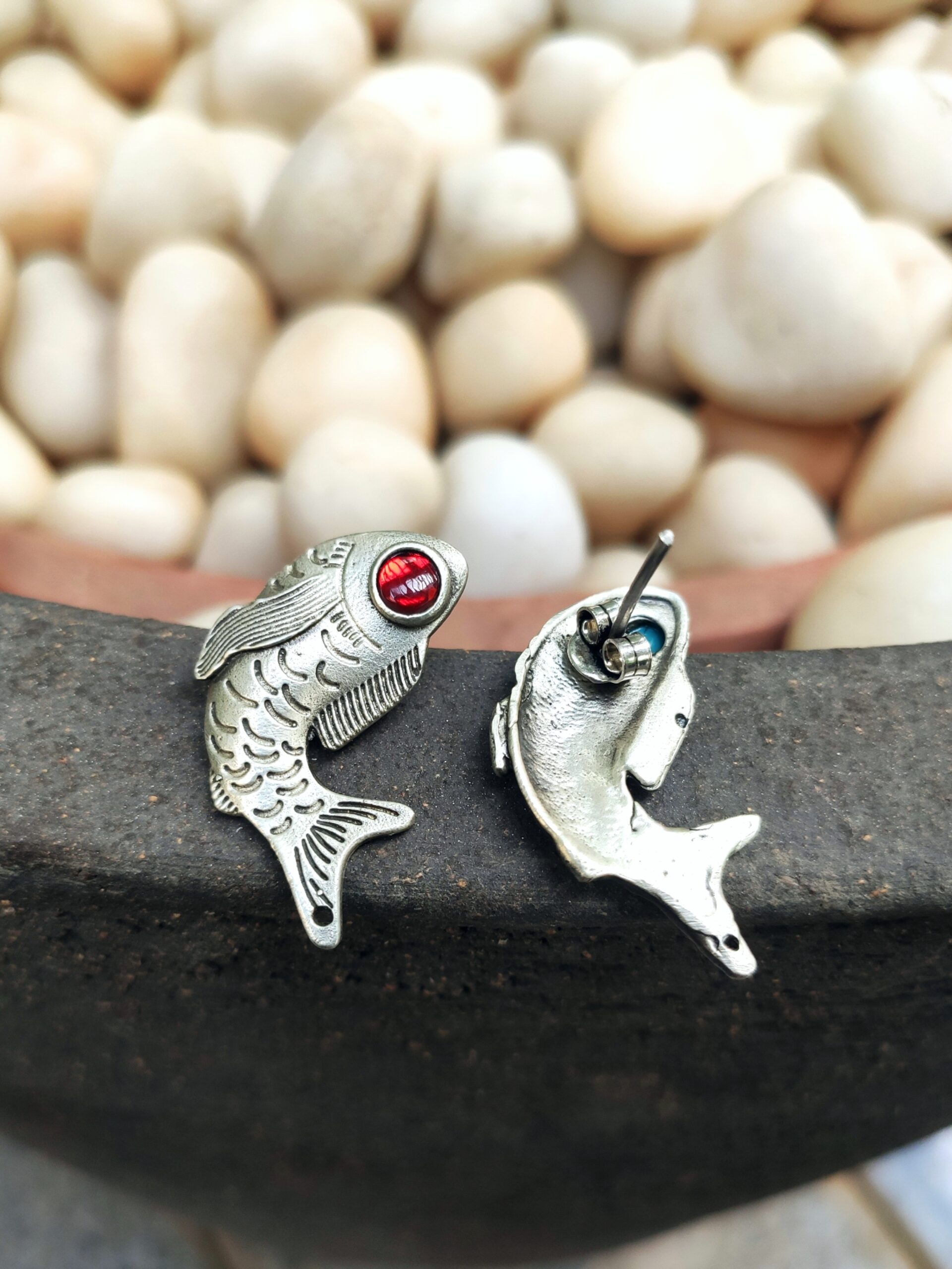 Buy 925 Sterling Silver Fish Dangle Earrings, Solid Silver Handcrafted  Filigree Art Women Dolphin Design Dangle Drop Earrings Online in India -  Etsy