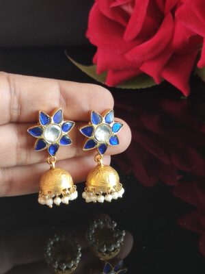 Kundan Jhumkas 22kt Gold Plated – 1