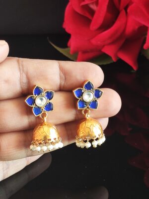 Kundan Jhumkas 22kt Gold Plated – 3