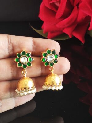 Kundan Jhumkas 22kt Gold Plated – 4