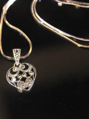 Swiss Marcasite tiny heart pendant