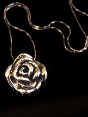 Pure Silver Rose Flower Pendant