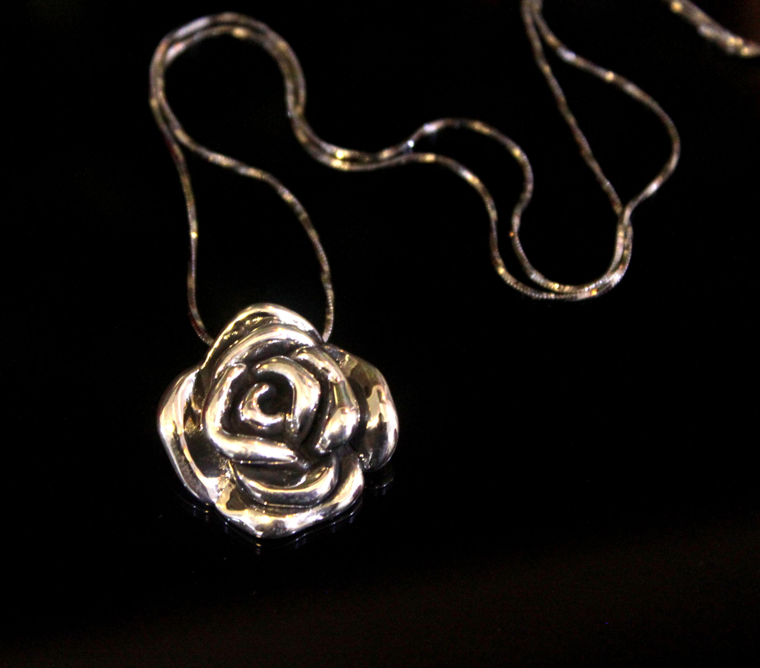 Pure Silver Rose Flower Pendant