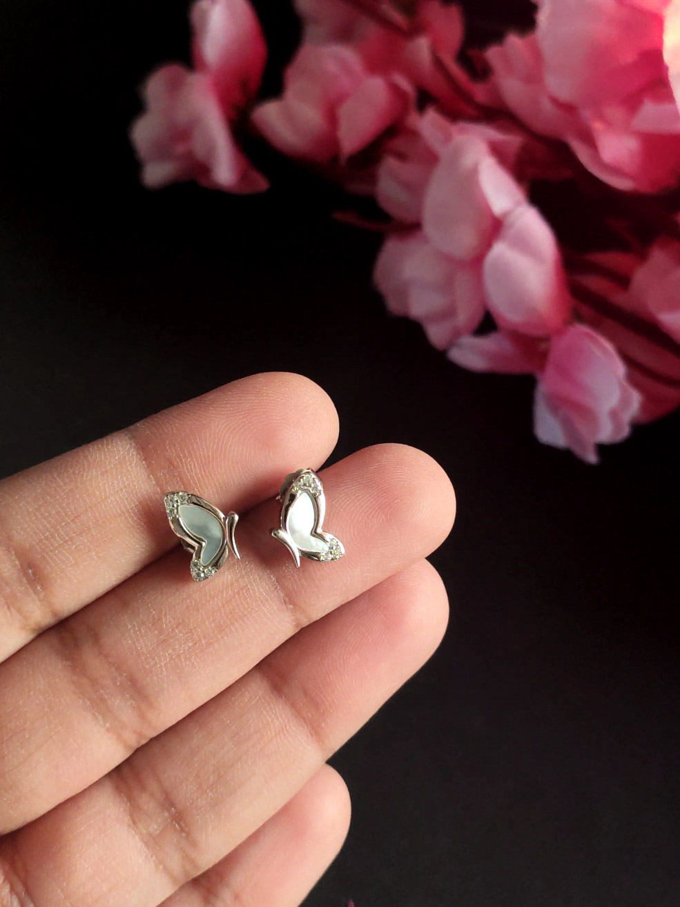 Mother Of Pearl Studs – Butterfly Wings