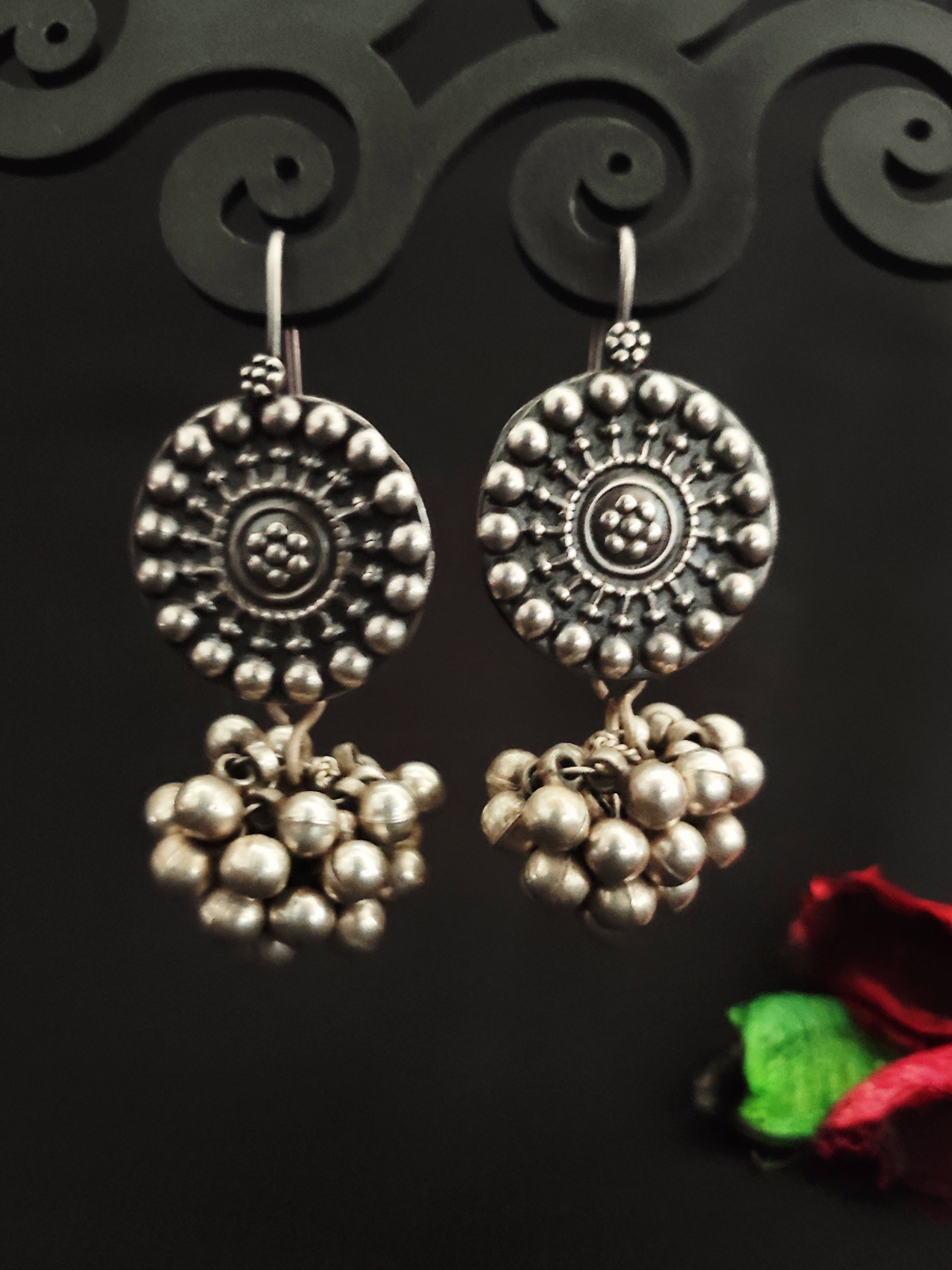 Aabhaa – Ghungroo Bunch Earrings – Just Silver :)