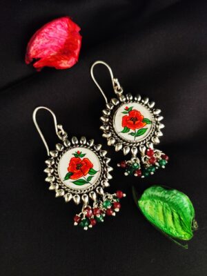 Hand-painted Glass Earrings – 1