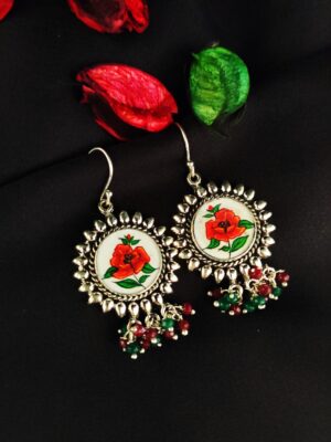 Hand-painted Glass Earrings – 1