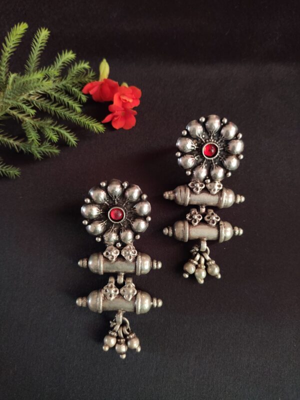 Statement Vintage Danglers- Red