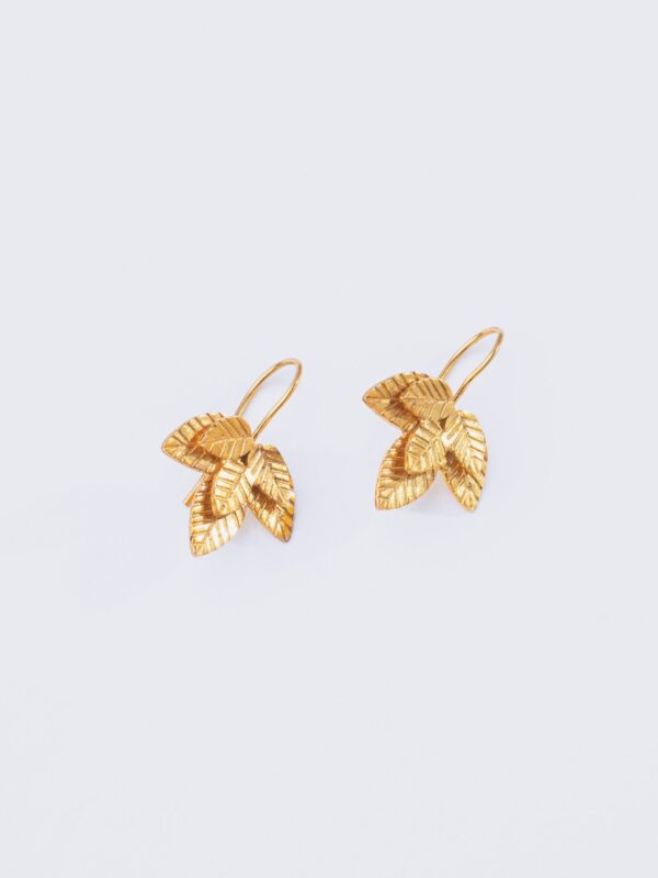 FLORA - Papeeha's Signature Leaf Earrings - GOLD - Image 4