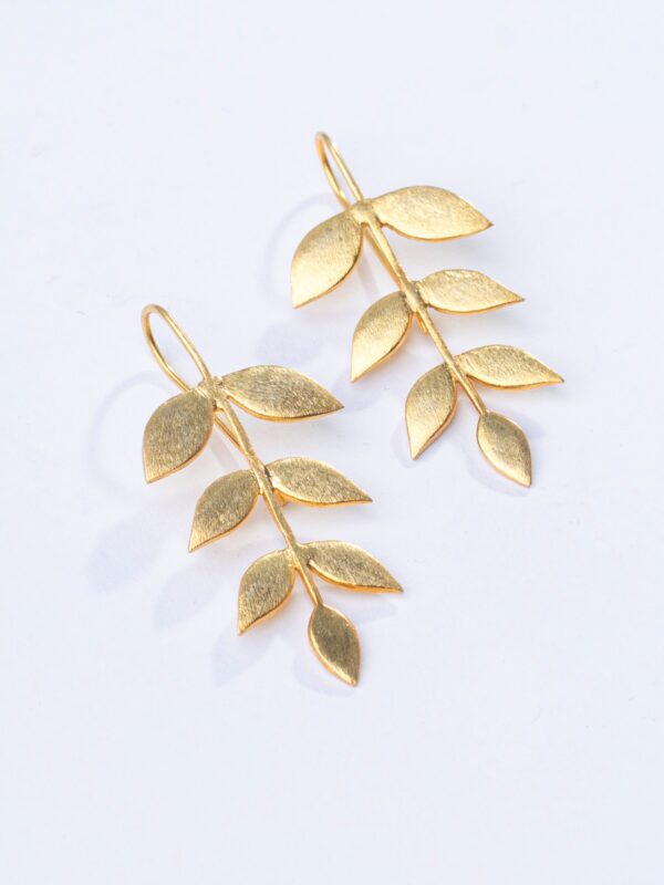 FLORA - Papeeha's Signature Leaf Cluster Earrings - GOLD - Image 6