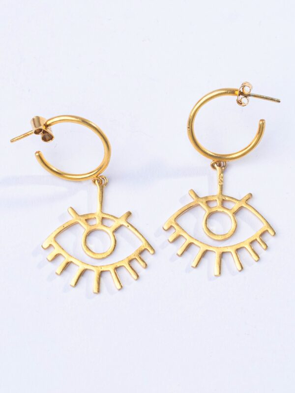 Papeeha's Signature Evil Eye Bali Earrings - GOLD - Image 2