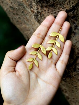 FLORA – Papeeha’s Signature Leaf Cluster Earrings – GOLD