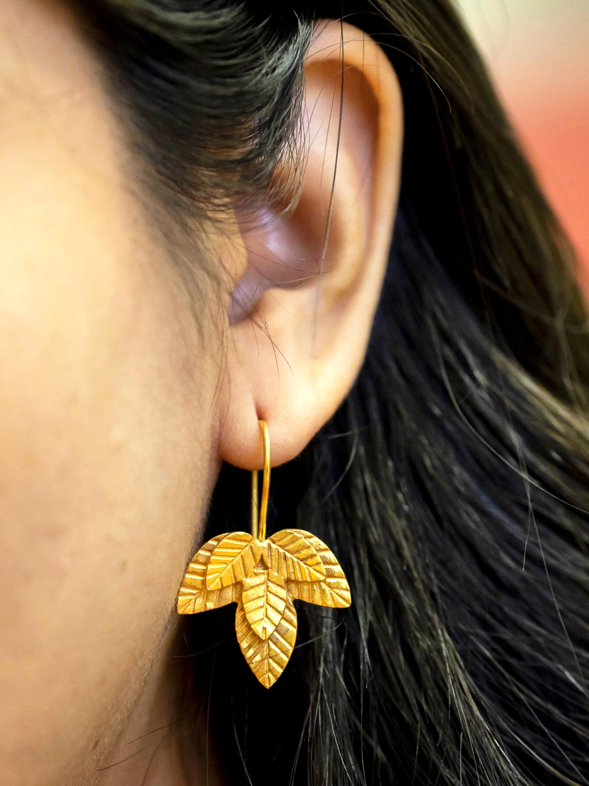 FLORA – Papeeha’s Signature Leaf Earrings – GOLD