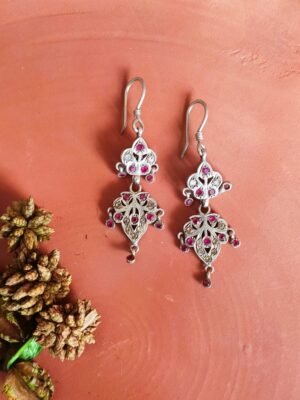 Tribal Silver Danglers