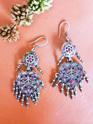 Tribal Silver Danglers
