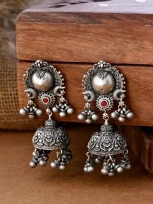 Intricate Carved Jhumkas