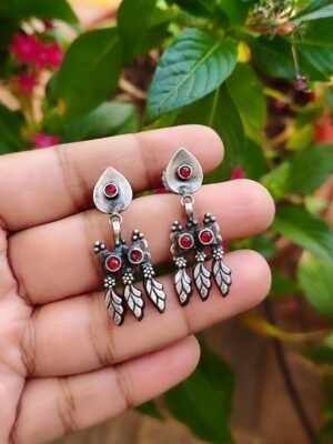 Temple Earrings – Red – 1
