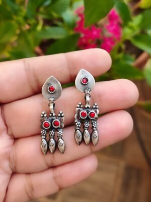 Temple Earrings – Red – 2