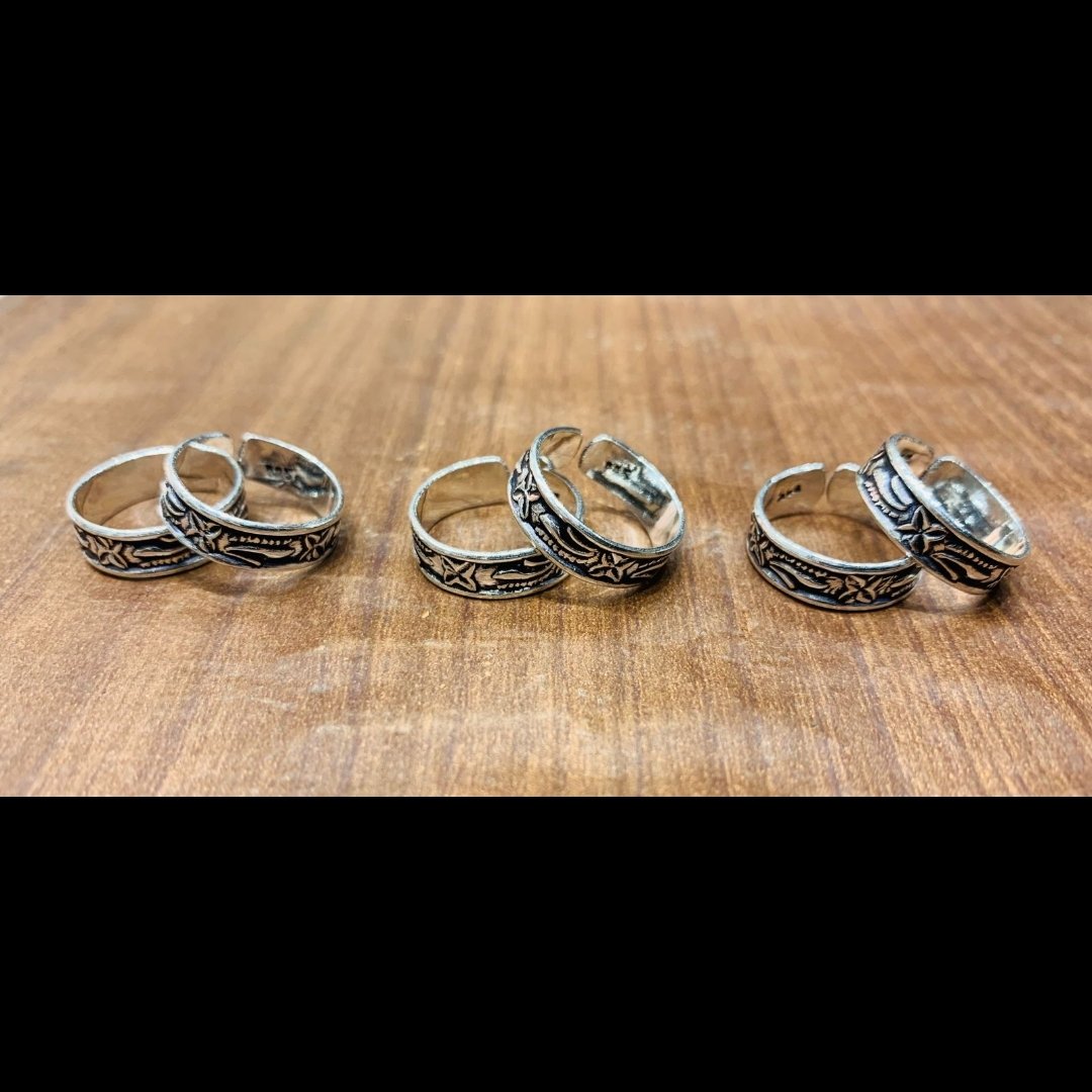 Band Toe Rings (Pair) - Design 5