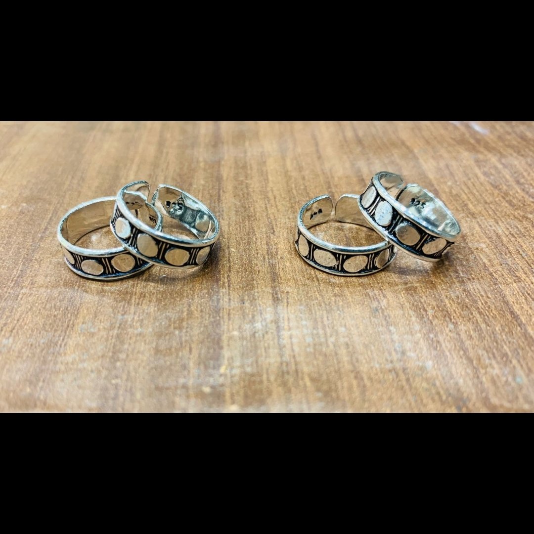 Band Toe Rings (Pair) - Design 2